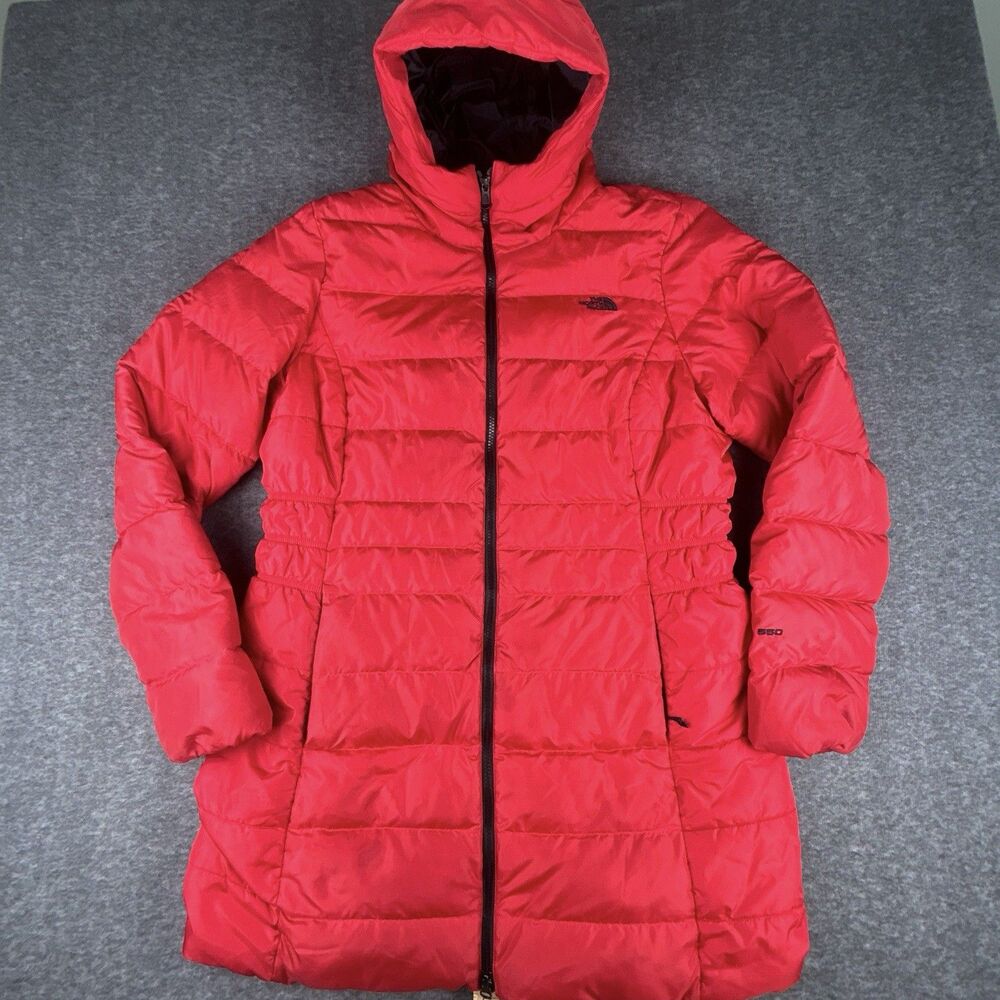 The North Face Gotham Parka II Mid 550 Coat Womens Sz XL Red Down Puffer Winter